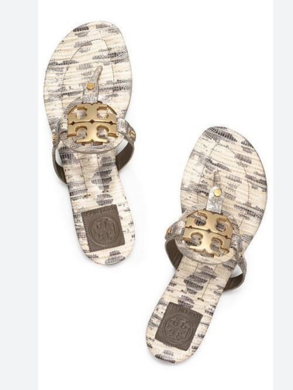 Tory Burch Miller Sandals 2 Tejus Lizard Embossed